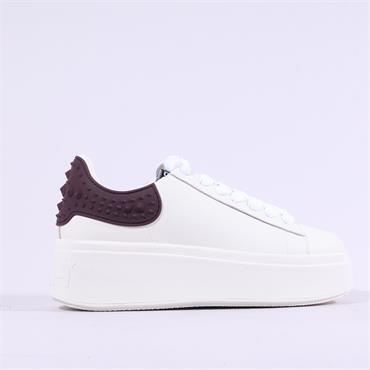 ASH Moby Rubber Platform Spikey Trainer - White Burgundy